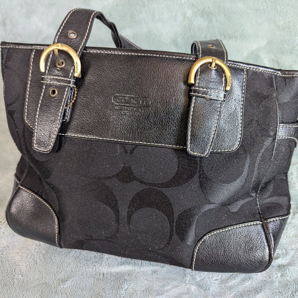 "Coach" Cloth Logo Shoulder Bag - Picture 2 of 15